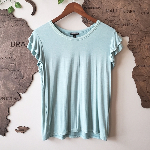 EXPRESS Ruffle Sleeve Top - Picture 2 of 8